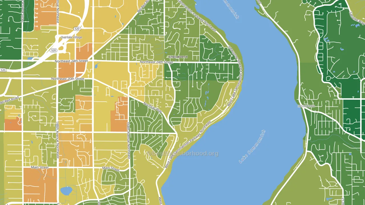 Tam O'shanter, Bellevue, WA block-group voter-turnout map