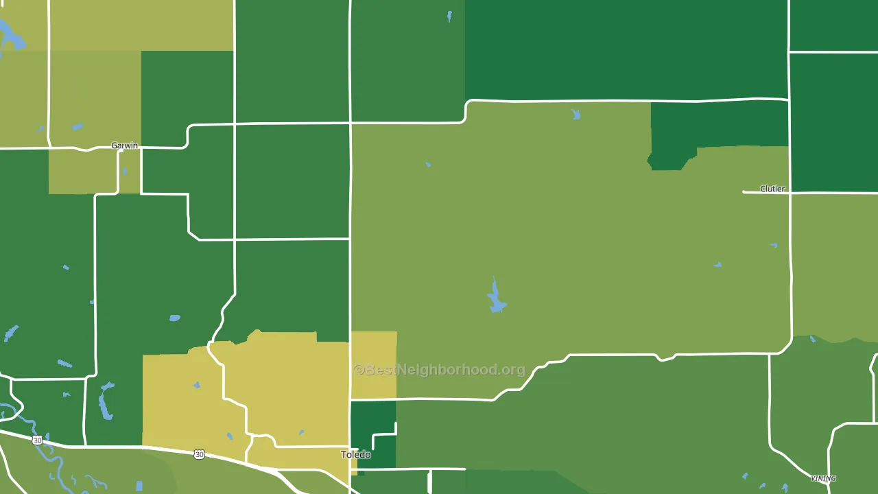 Tama County, IA block-group voter-turnout map