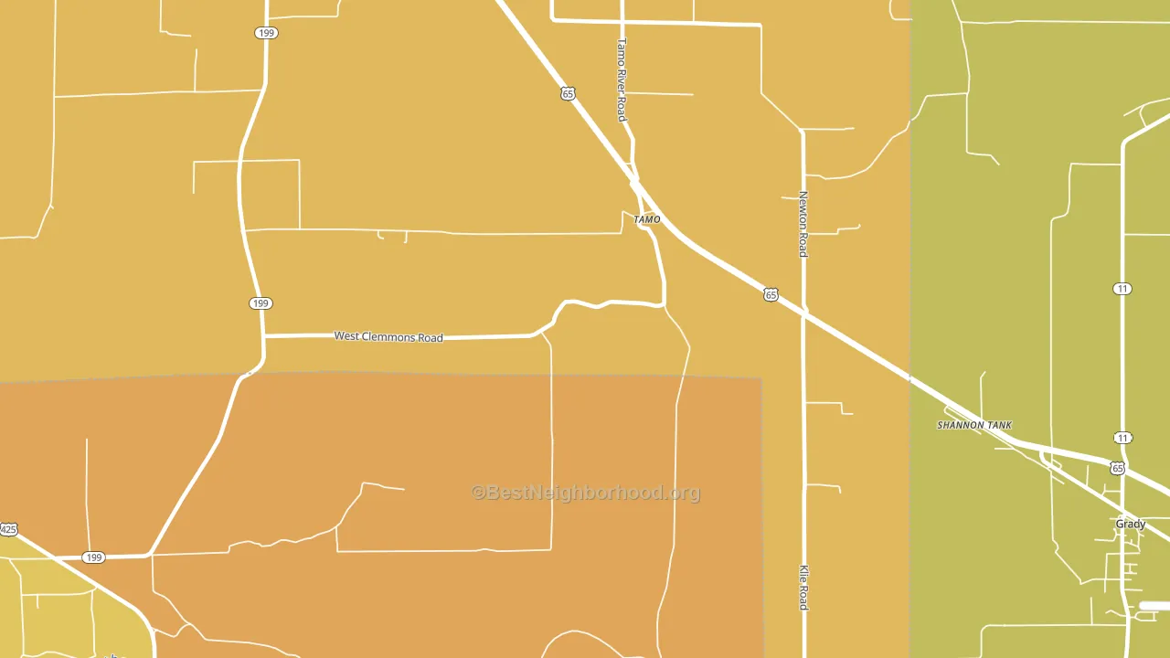 Tamo, AR block-group voter-turnout map
