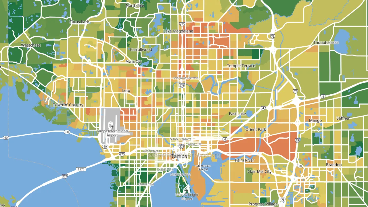 Tampa, FL block-group voter-turnout map