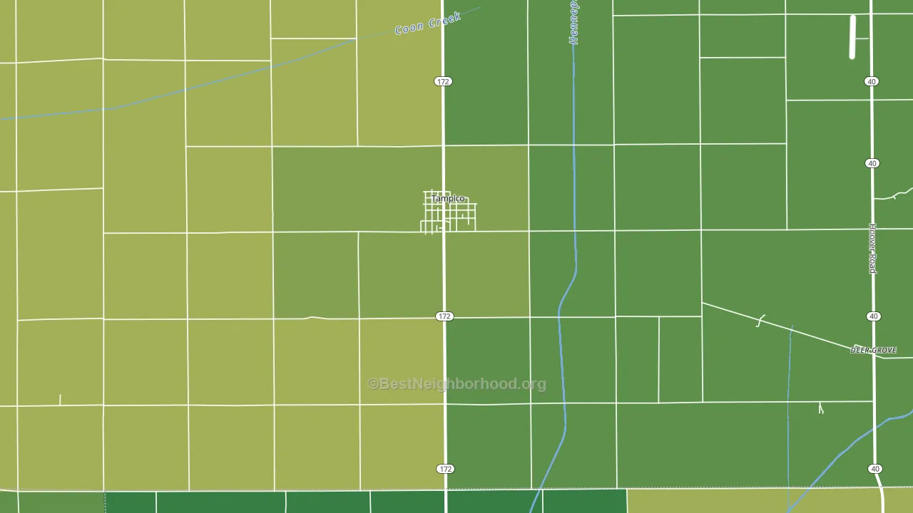 Tampico, IL block-group voter-turnout map