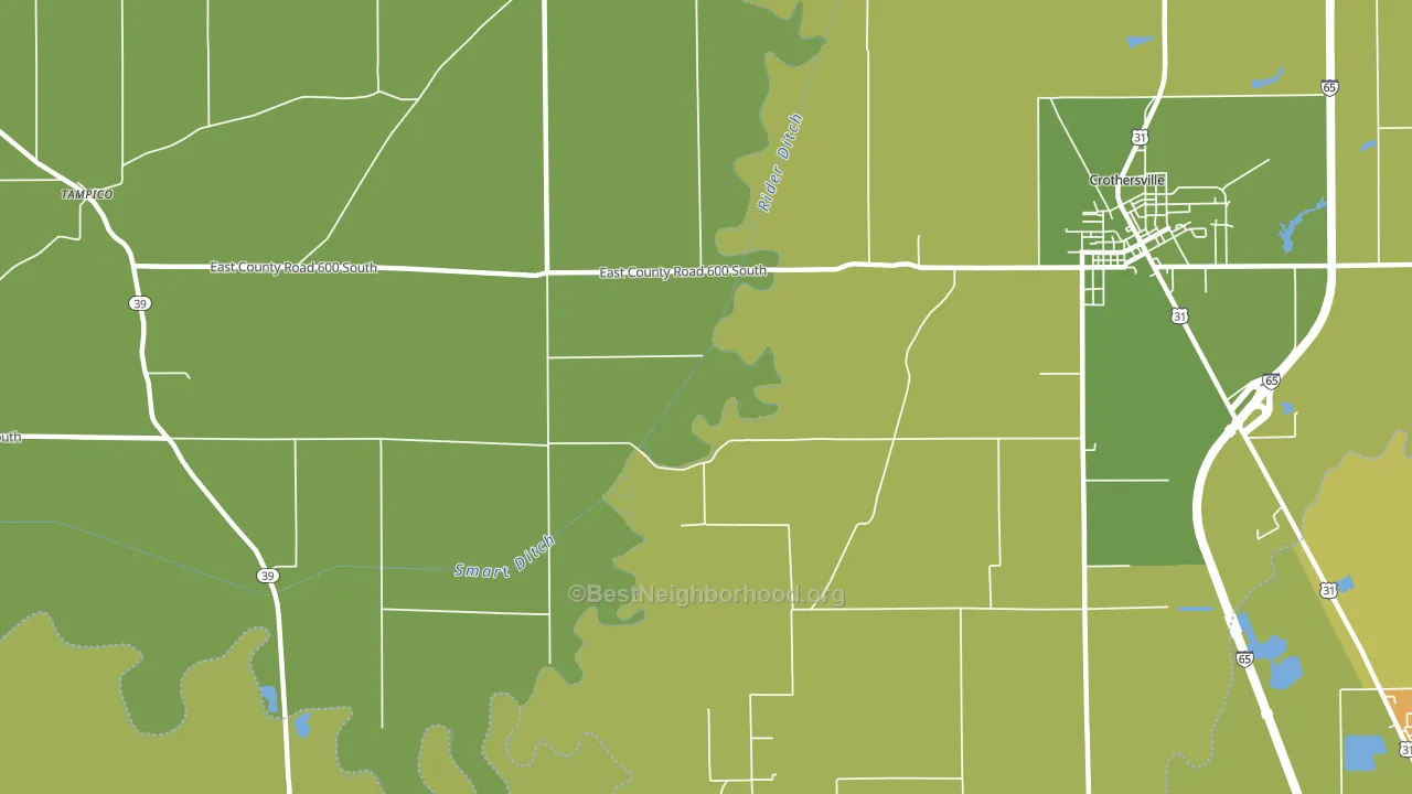 Tampico, IN block-group voter-turnout map