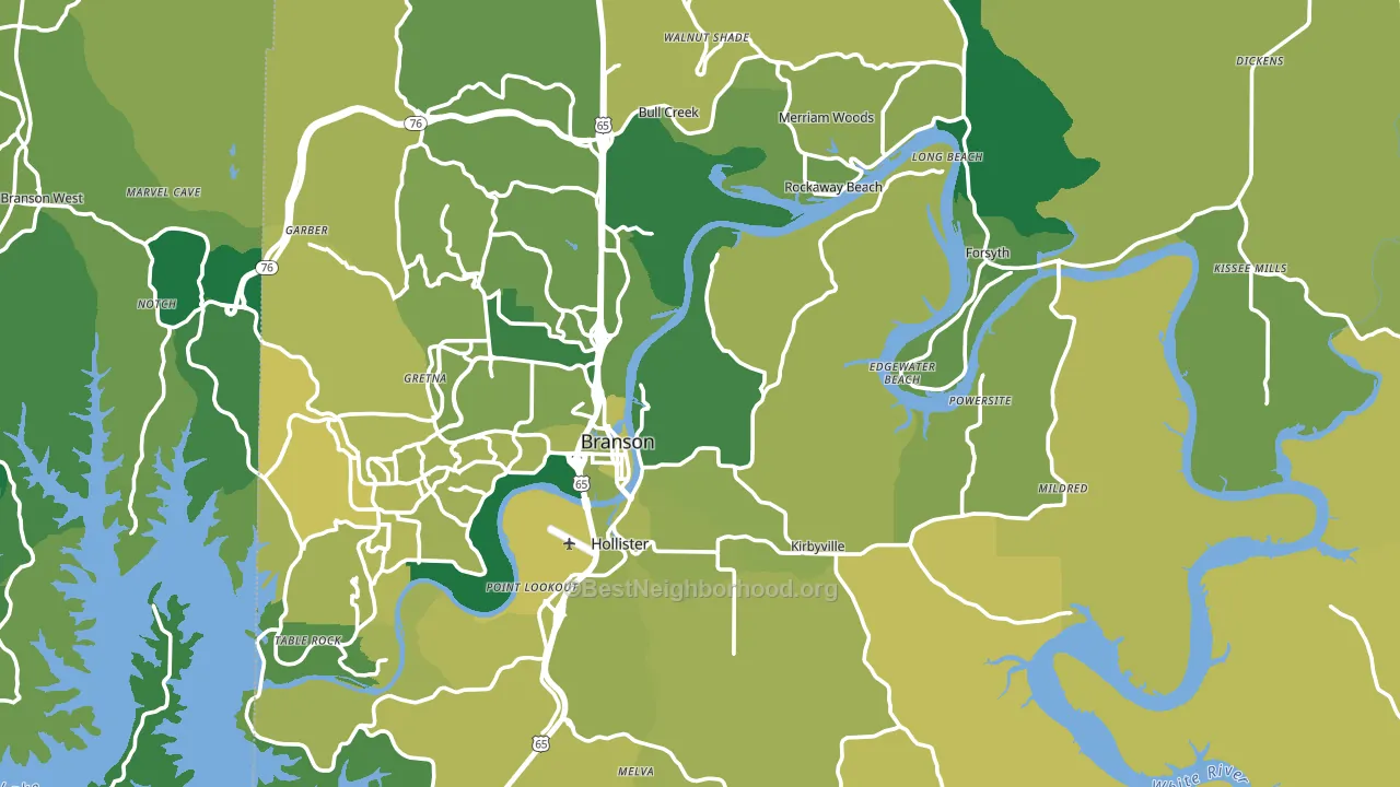 Taney County, MO block-group voter-turnout map