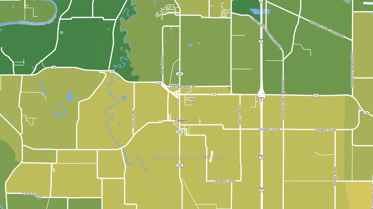 Tangent, OR block-group voter-turnout map