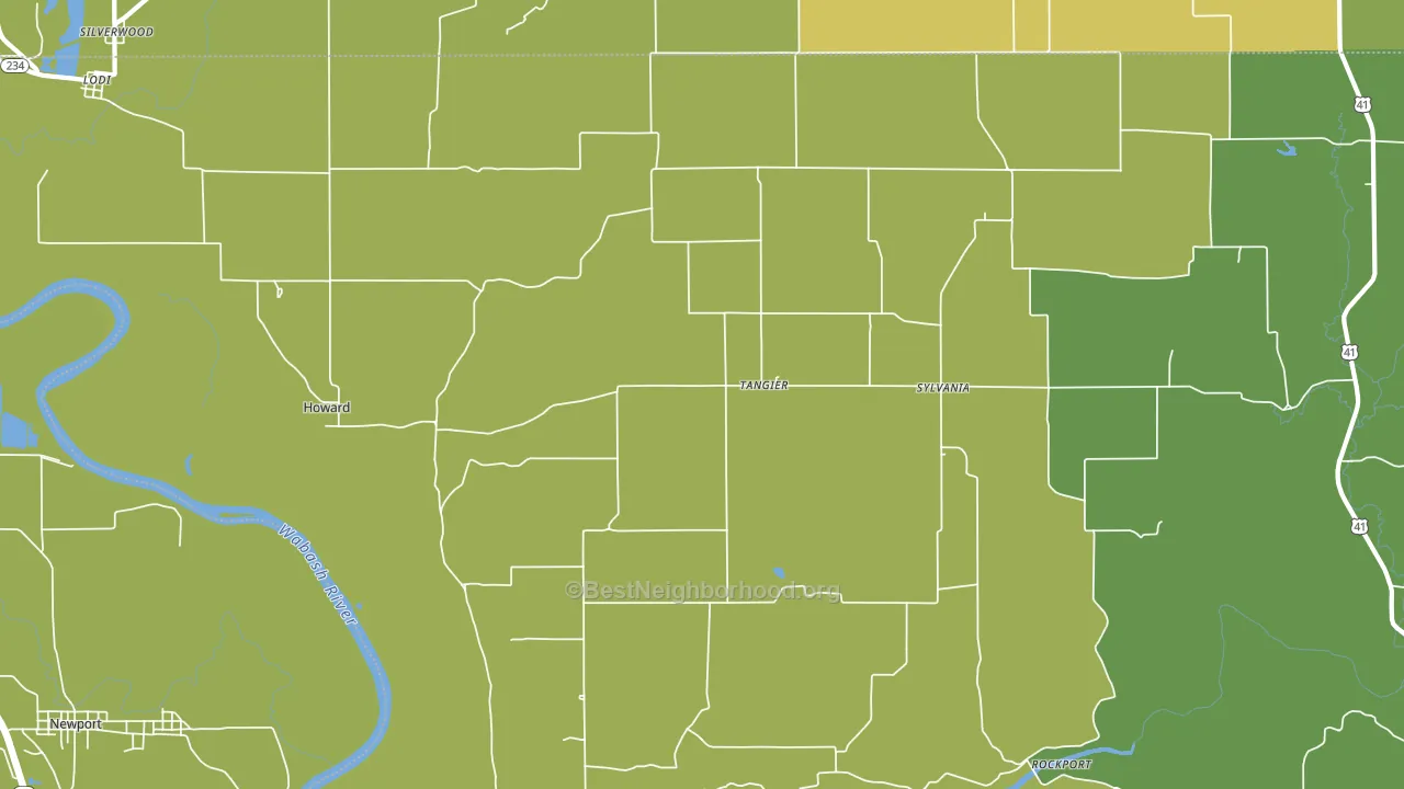 Tangier, IN block-group voter-turnout map