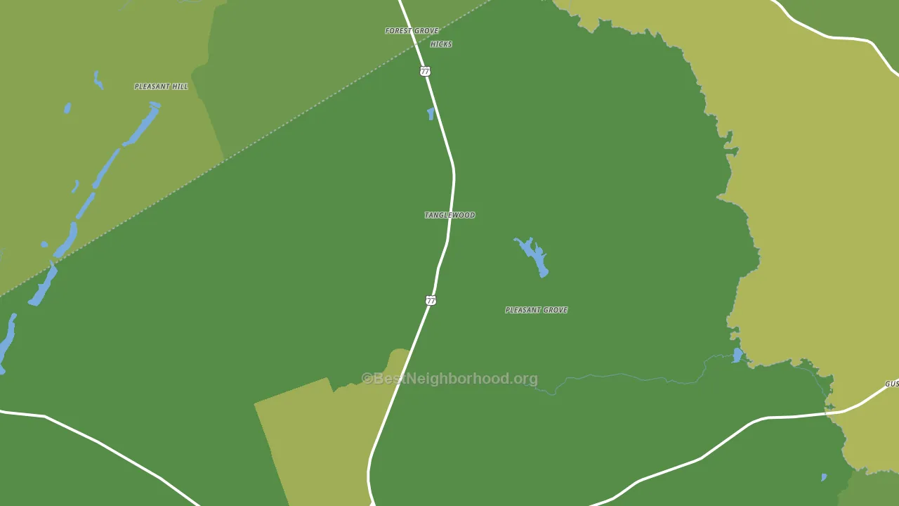 Tanglewood, TX block-group voter-turnout map