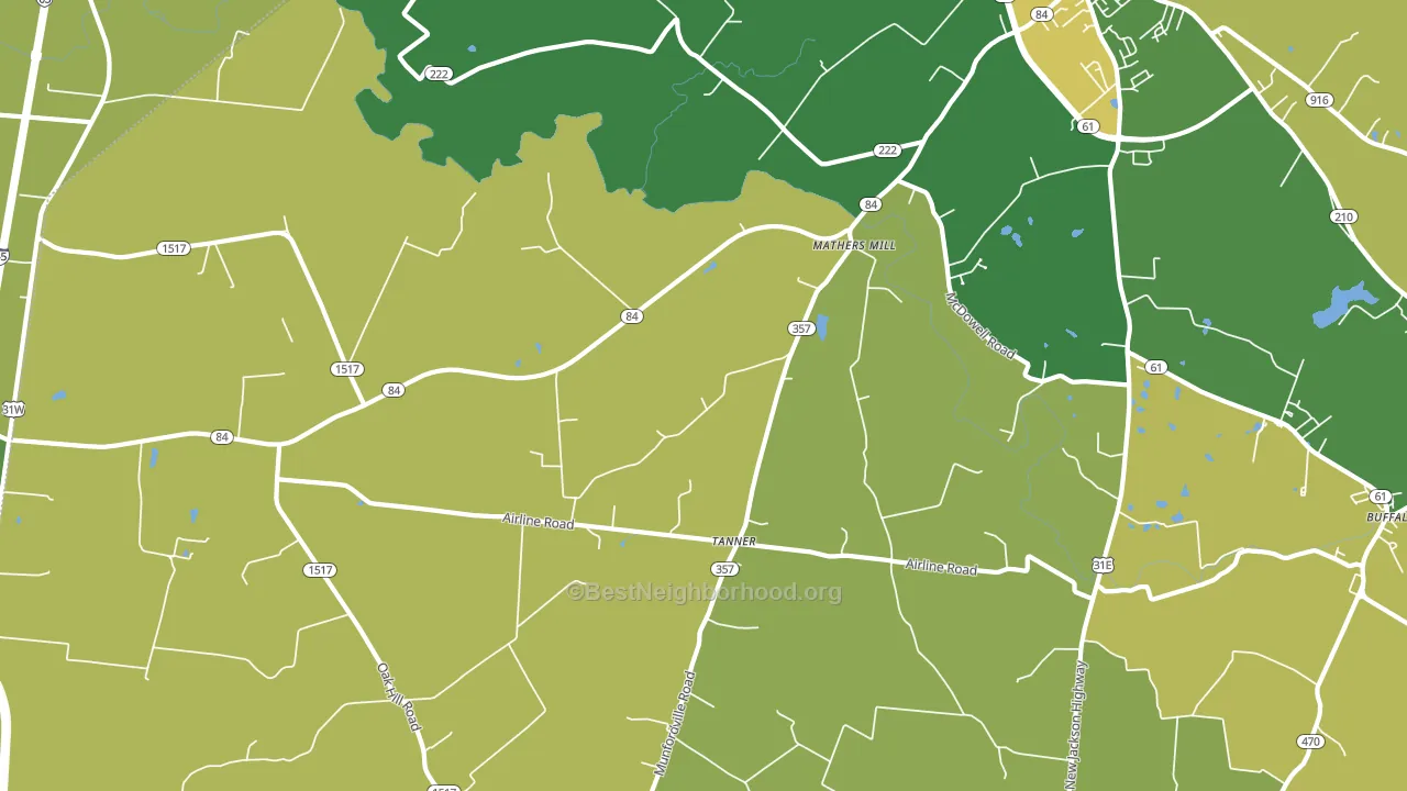 Tanner, KY block-group voter-turnout map
