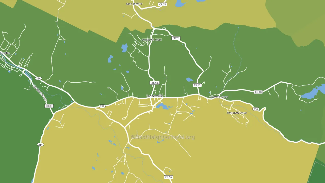 Tannersville, NY block-group voter-turnout map