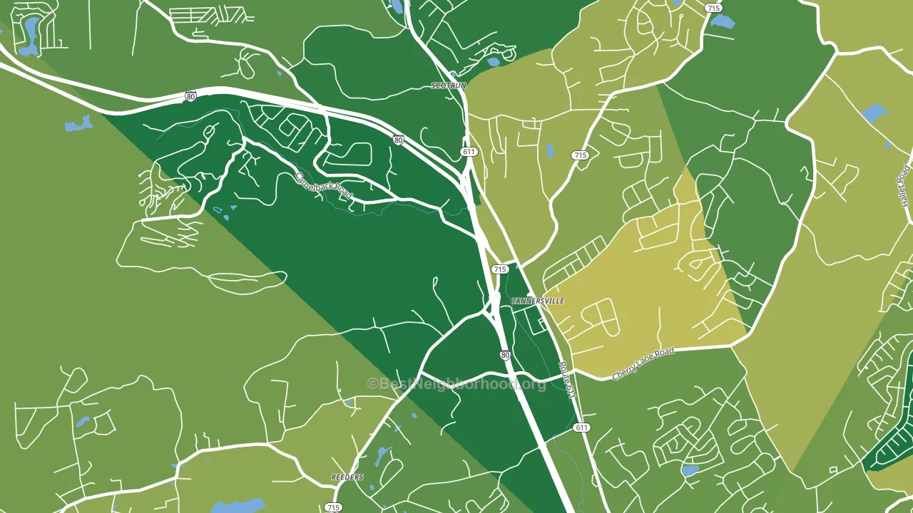 Tannersville, PA block-group voter-turnout map