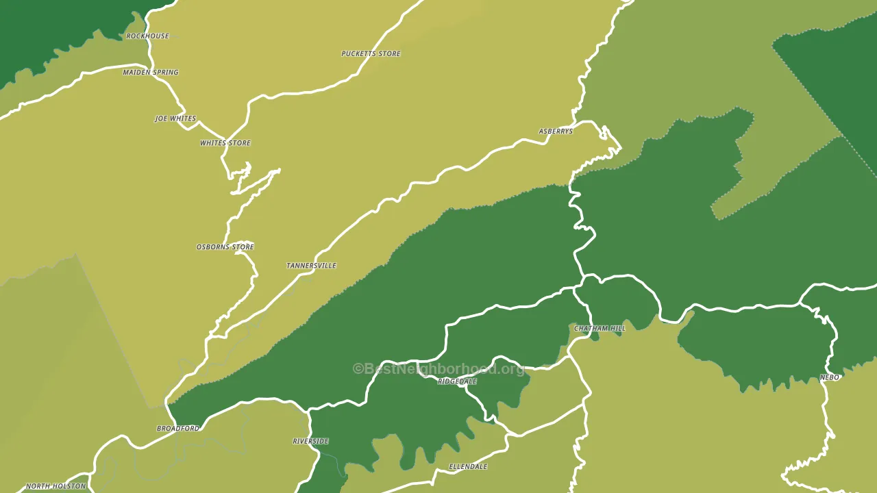 Tannersville, VA block-group voter-turnout map