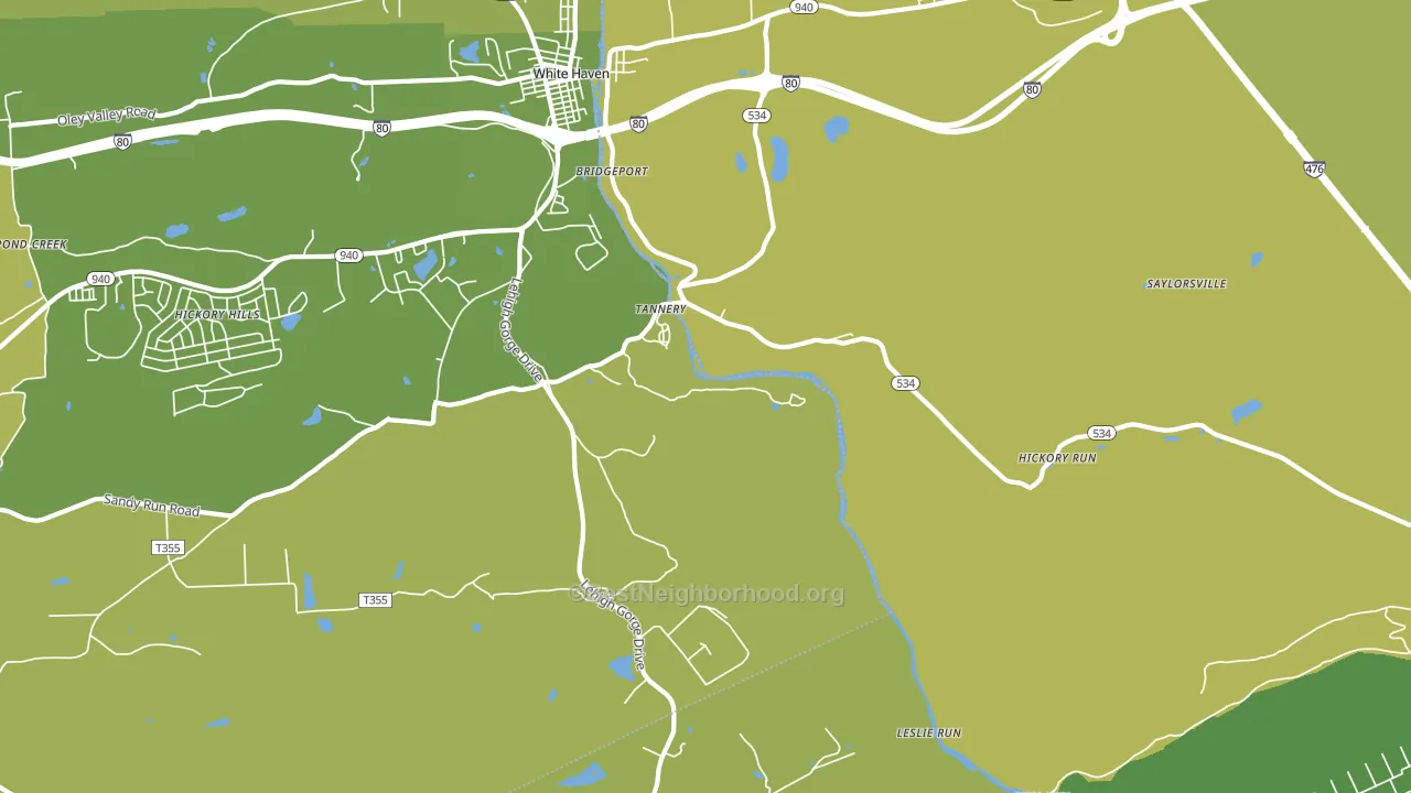 Tannery, PA block-group voter-turnout map