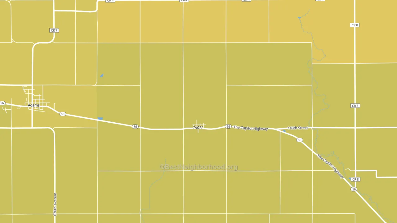 Taopi, MN block-group voter-turnout map
