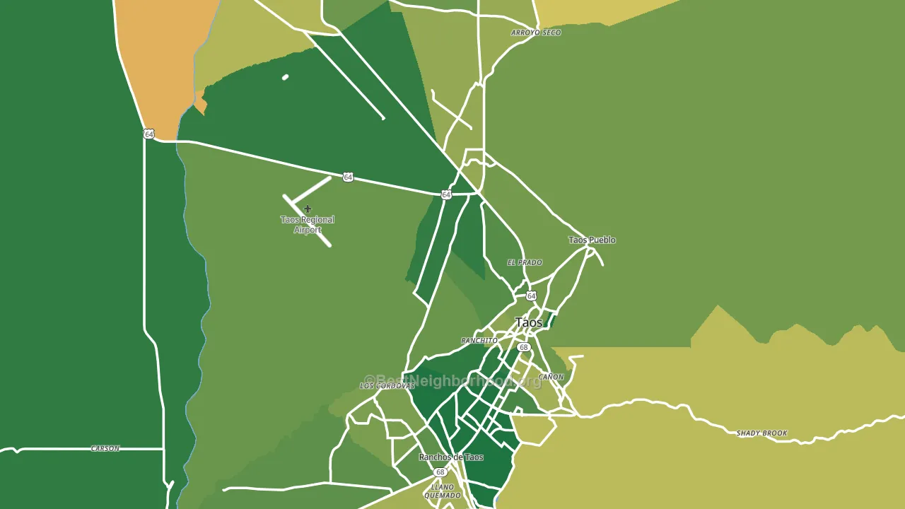 Taos County, NM block-group voter-turnout map