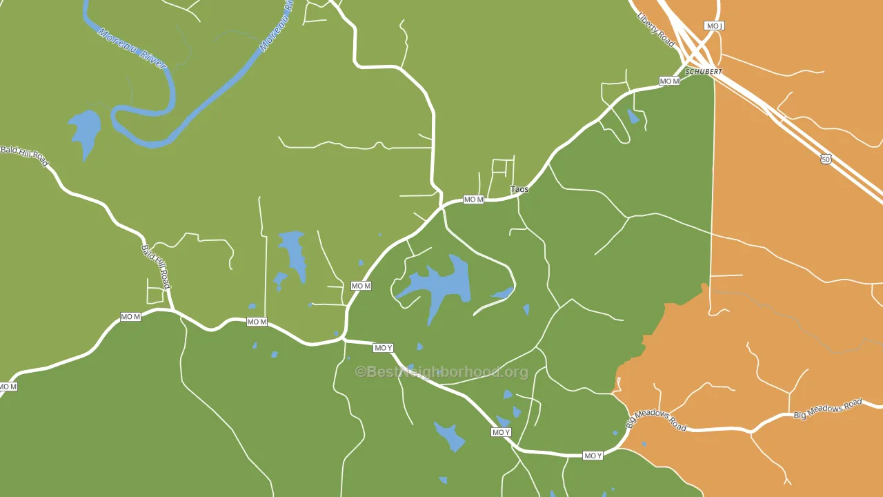 Taos, MO block-group voter-turnout map