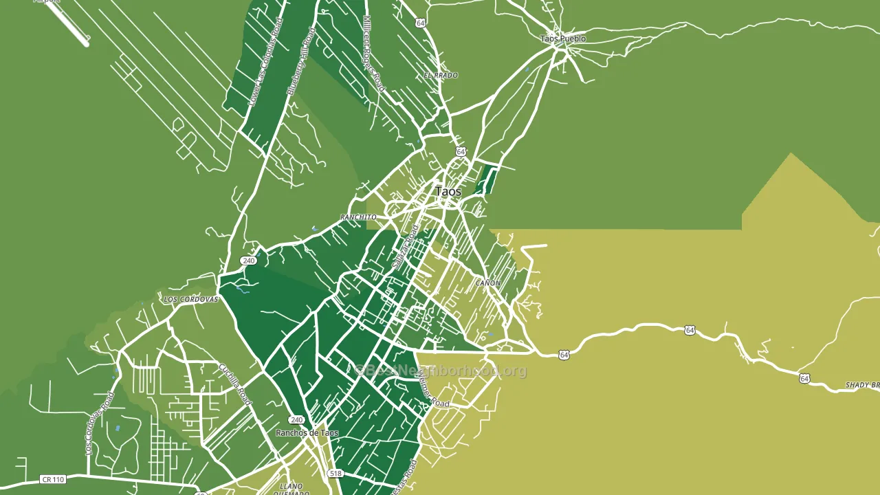 Taos, NM block-group voter-turnout map