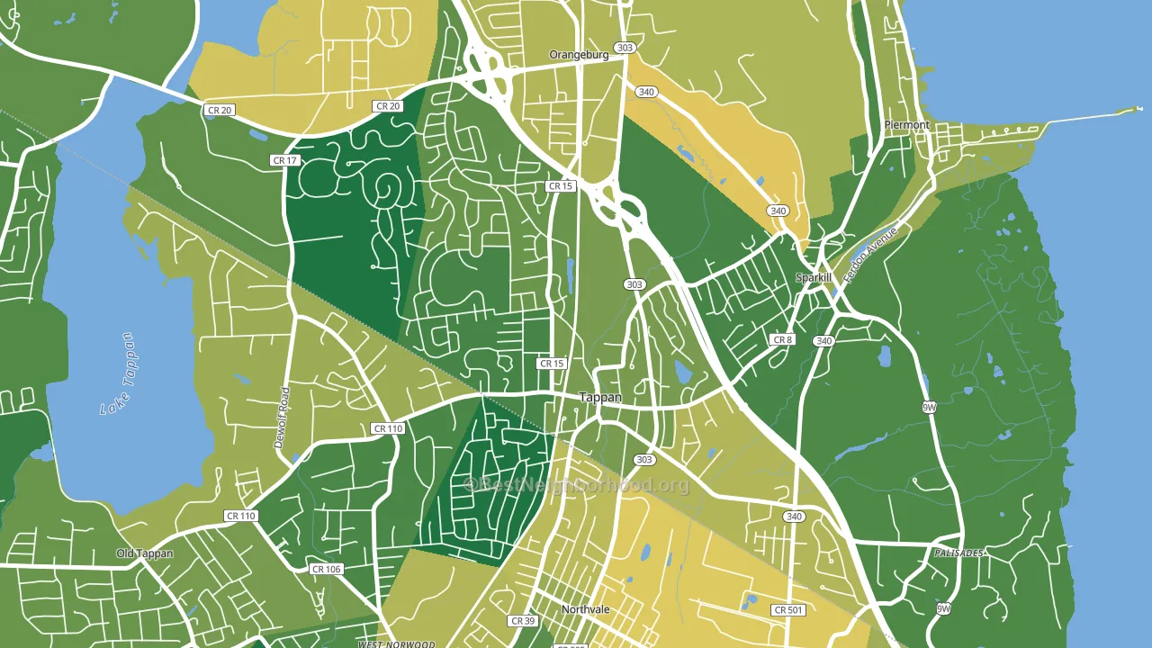 Tappan, NY block-group voter-turnout map