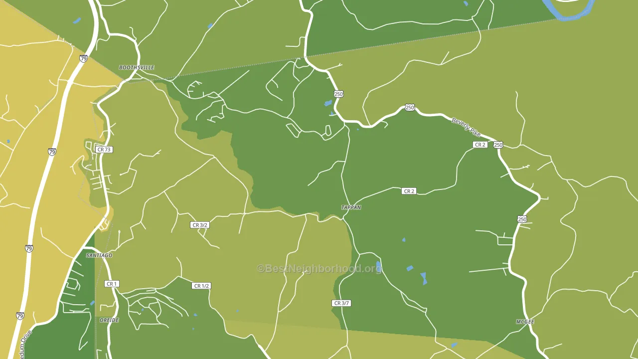 Tappan, WV block-group voter-turnout map
