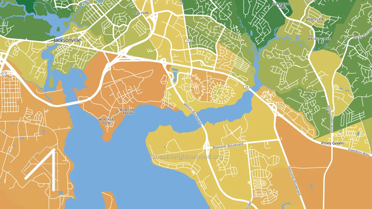 Tarawa Terrace, NC block-group voter-turnout map