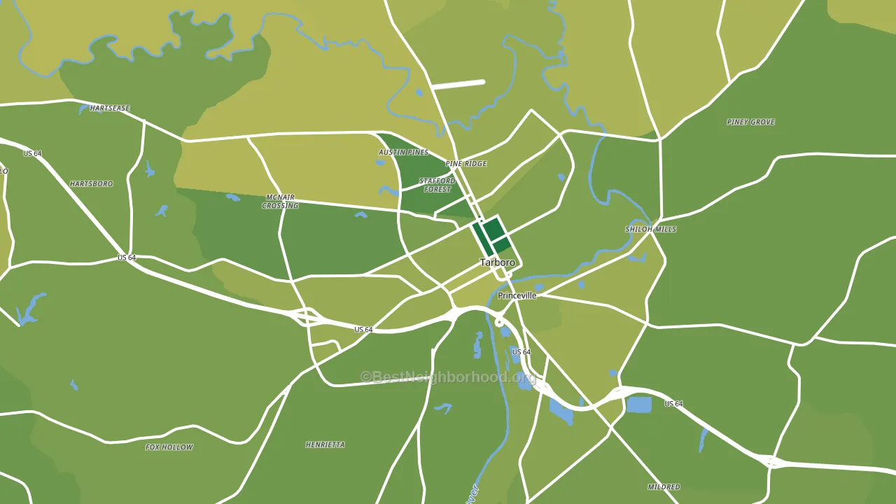 Tarboro, NC block-group voter-turnout map