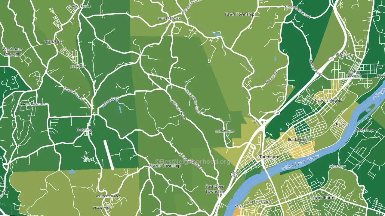 Tarentum, PA block-group voter-turnout map