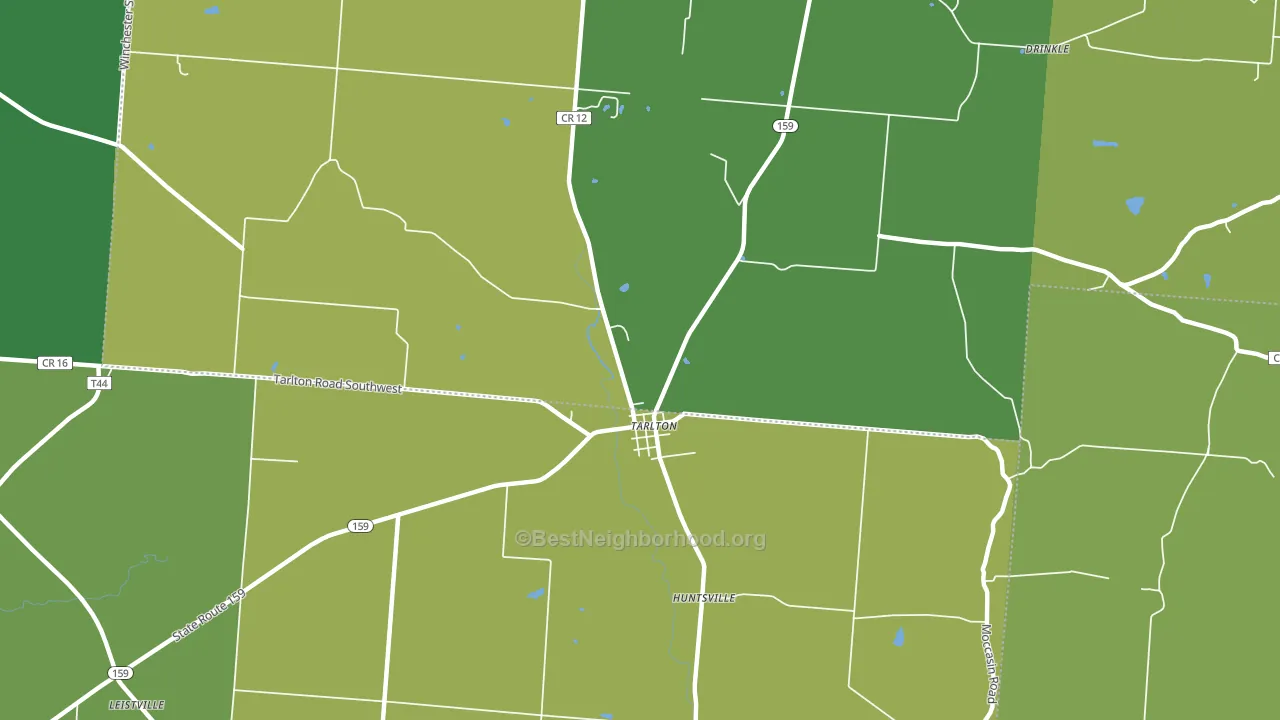 Tarlton, OH block-group voter-turnout map