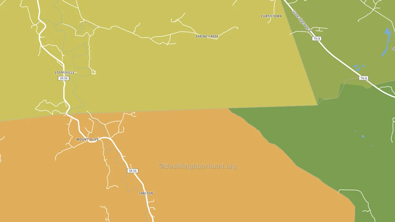 Tarlton, TN block-group voter-turnout map