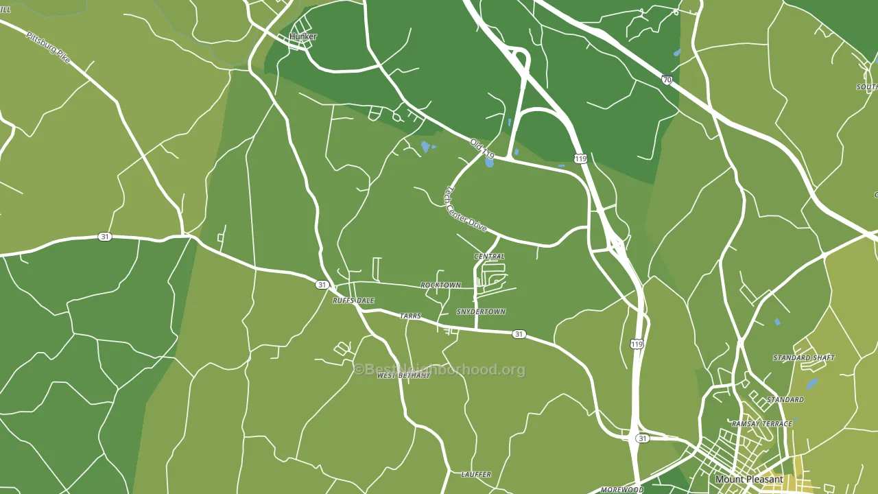 Tarrs, PA block-group voter-turnout map