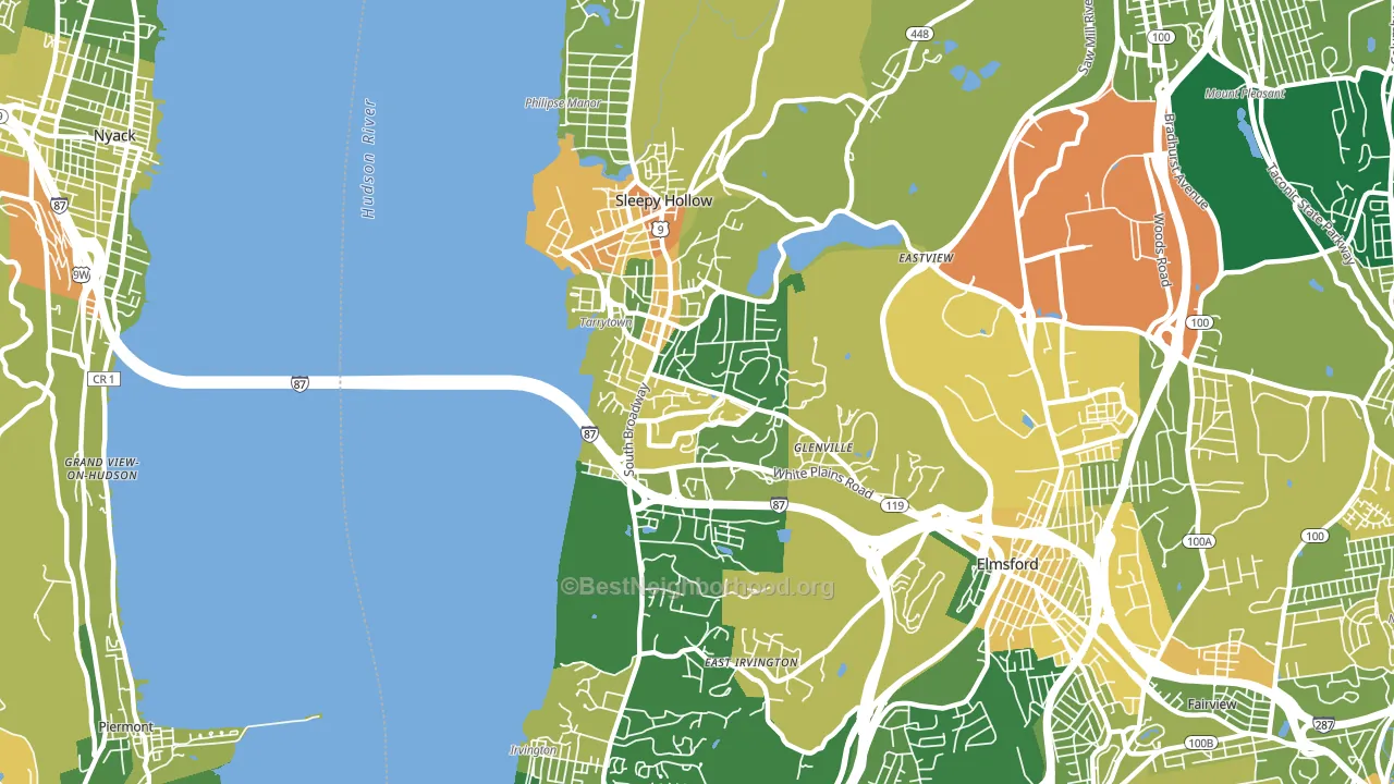 Tarrytown, NY block-group voter-turnout map