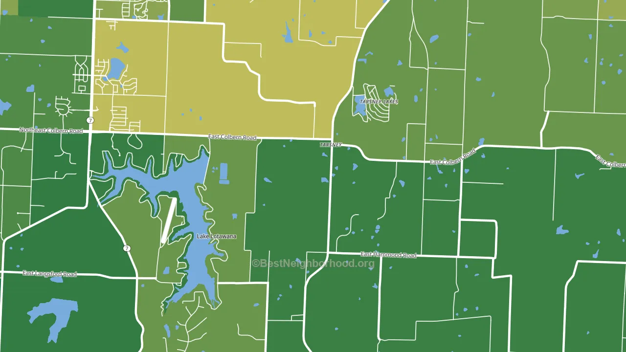 Tarsney Lakes, MO block-group voter-turnout map