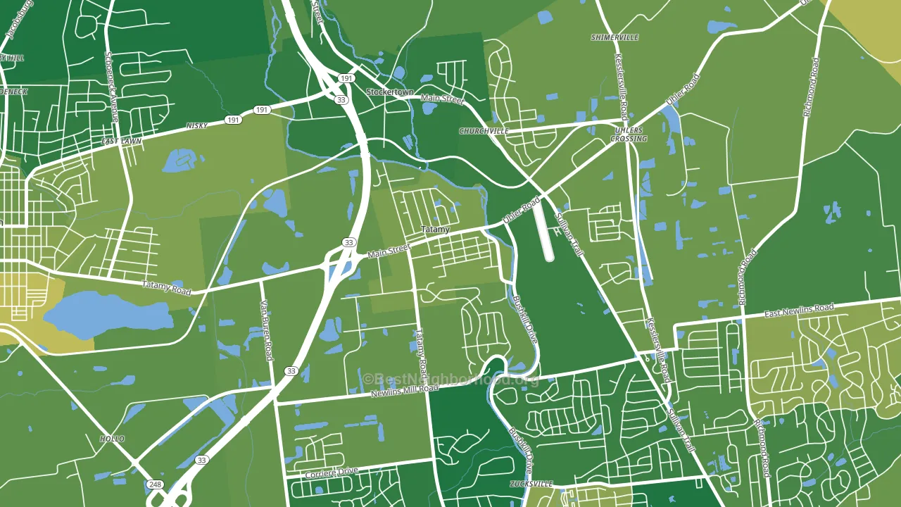 Tatamy, PA block-group voter-turnout map