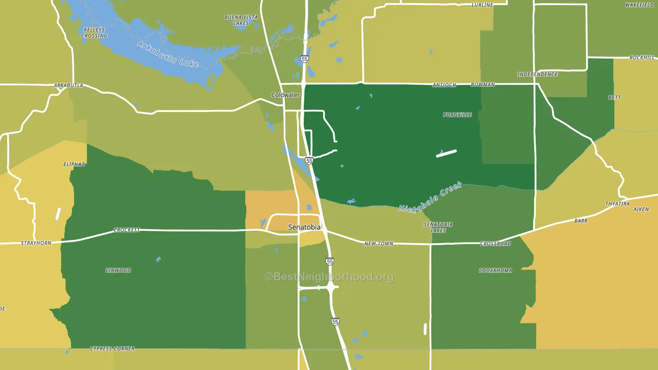 Tate County, MS block-group voter-turnout map