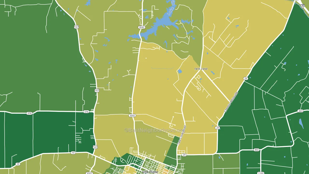 Tate Cove, LA block-group voter-turnout map