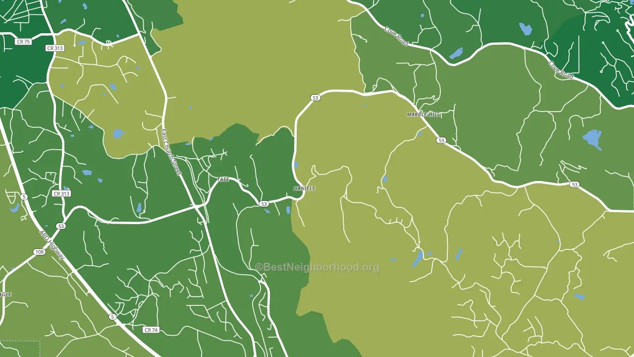 Tate, GA block-group voter-turnout map