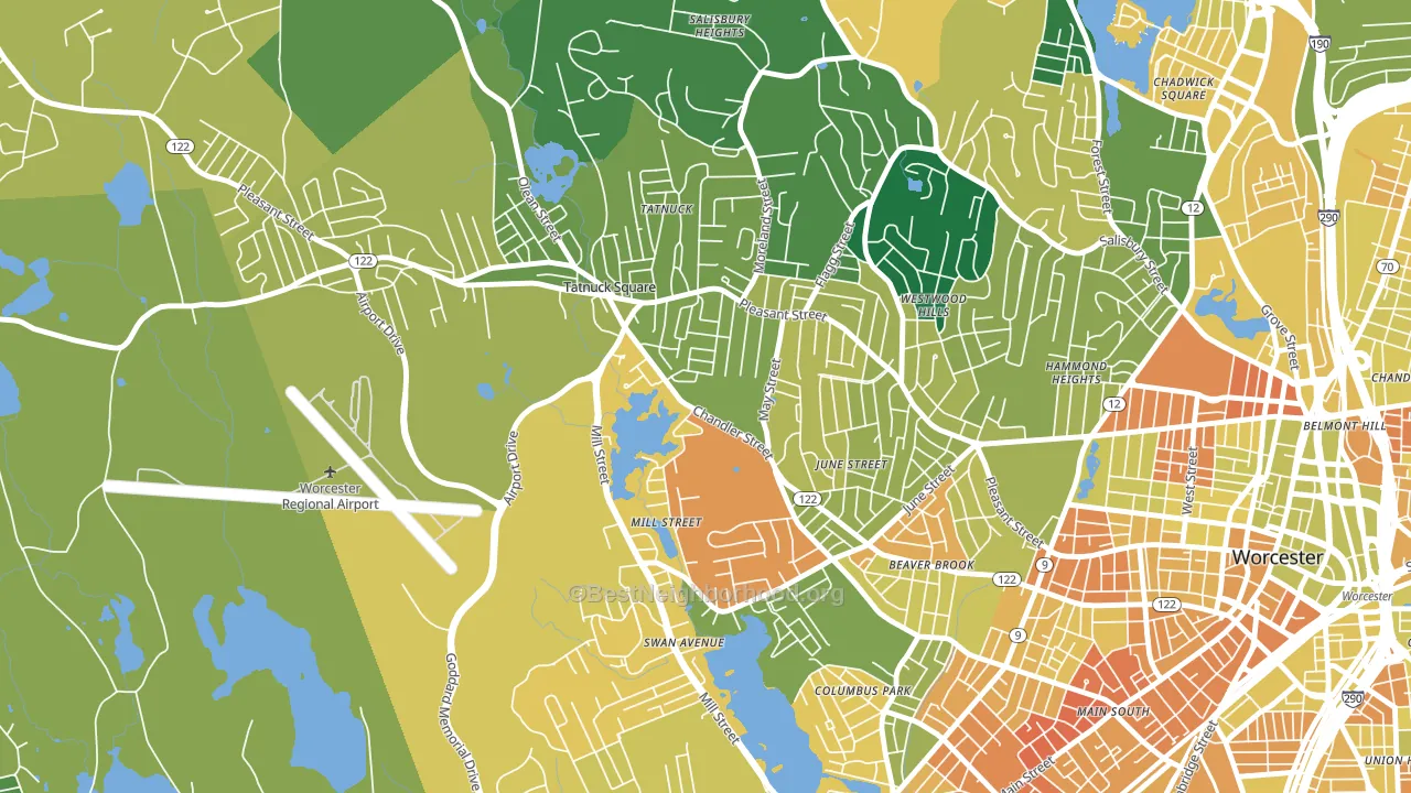 Tatnuck, Worcester, MA block-group voter-turnout map