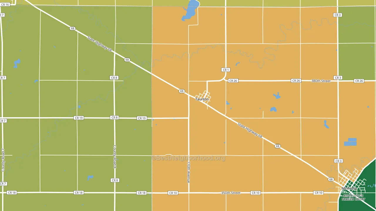 Taunton, MN block-group voter-turnout map