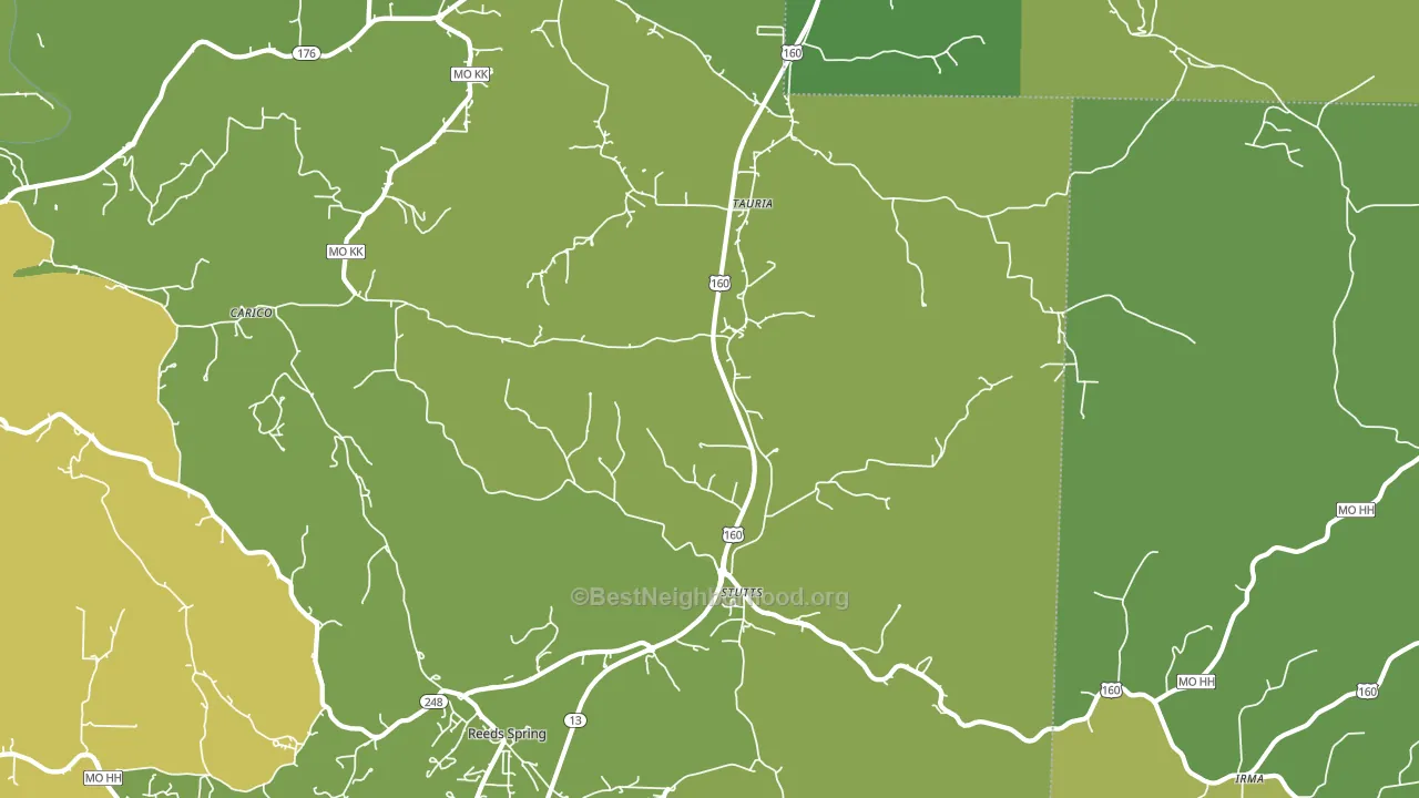 Tauria, MO block-group voter-turnout map