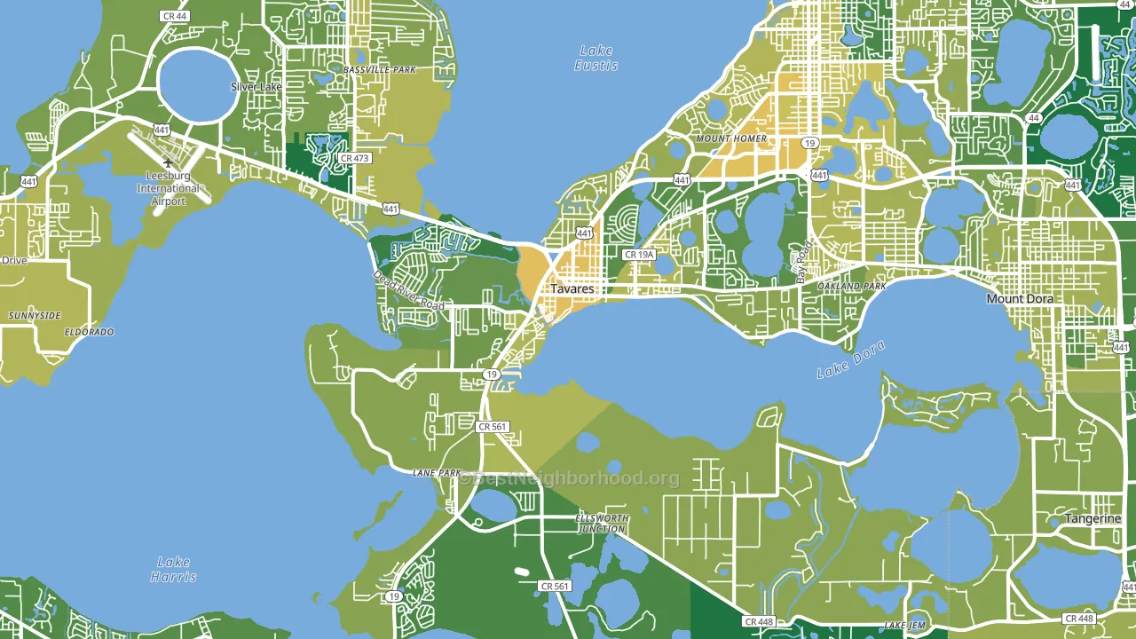Tavares, FL block-group voter-turnout map