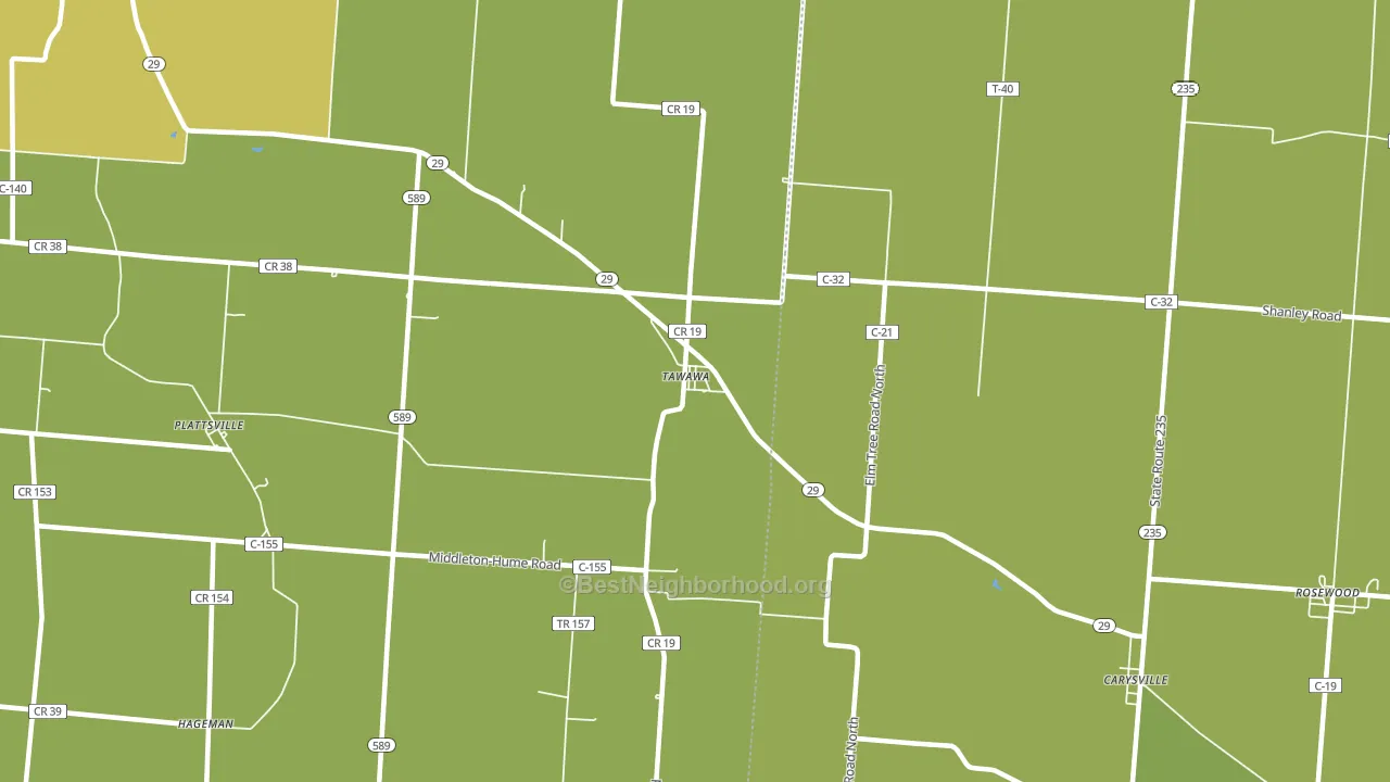 Tawawa, OH block-group voter-turnout map