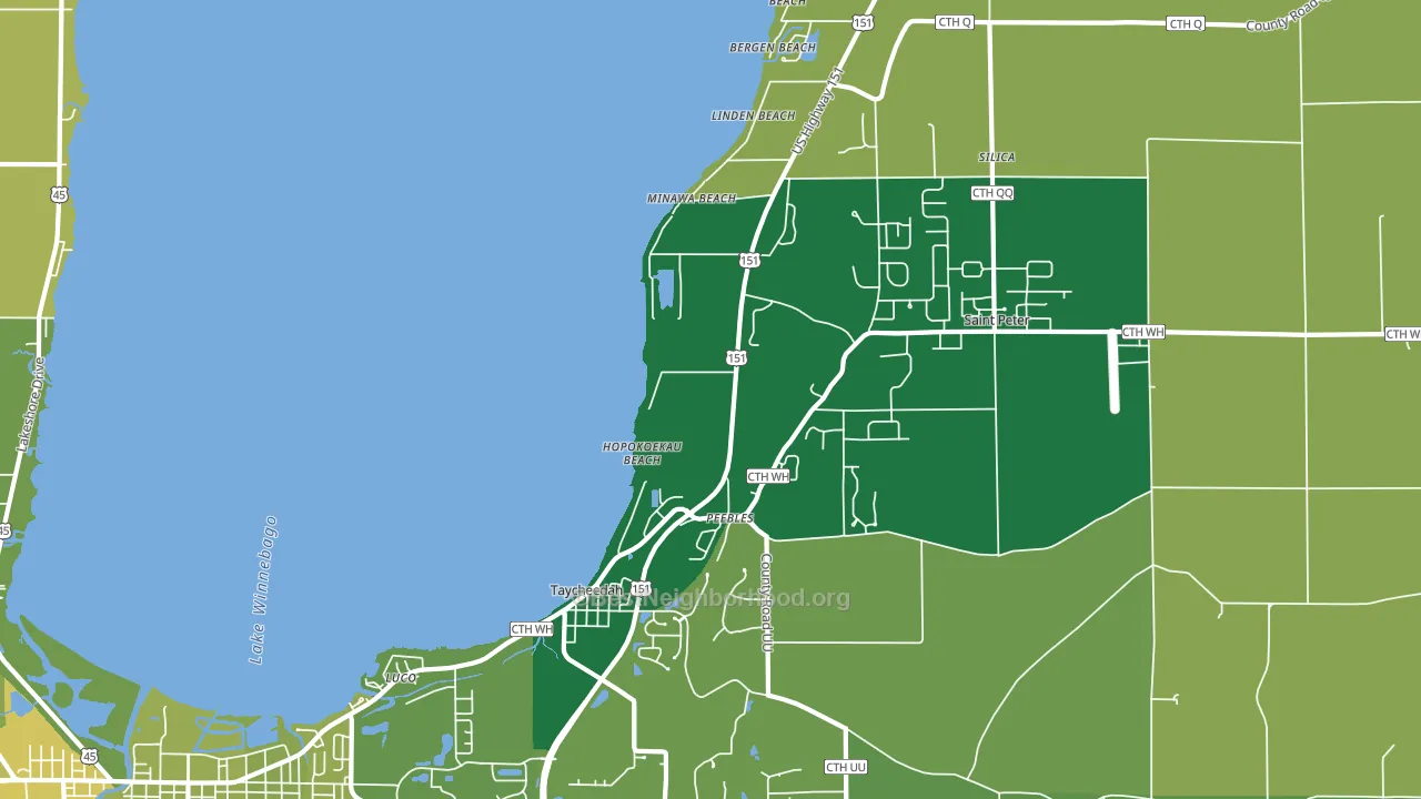 Taycheedah, WI block-group voter-turnout map