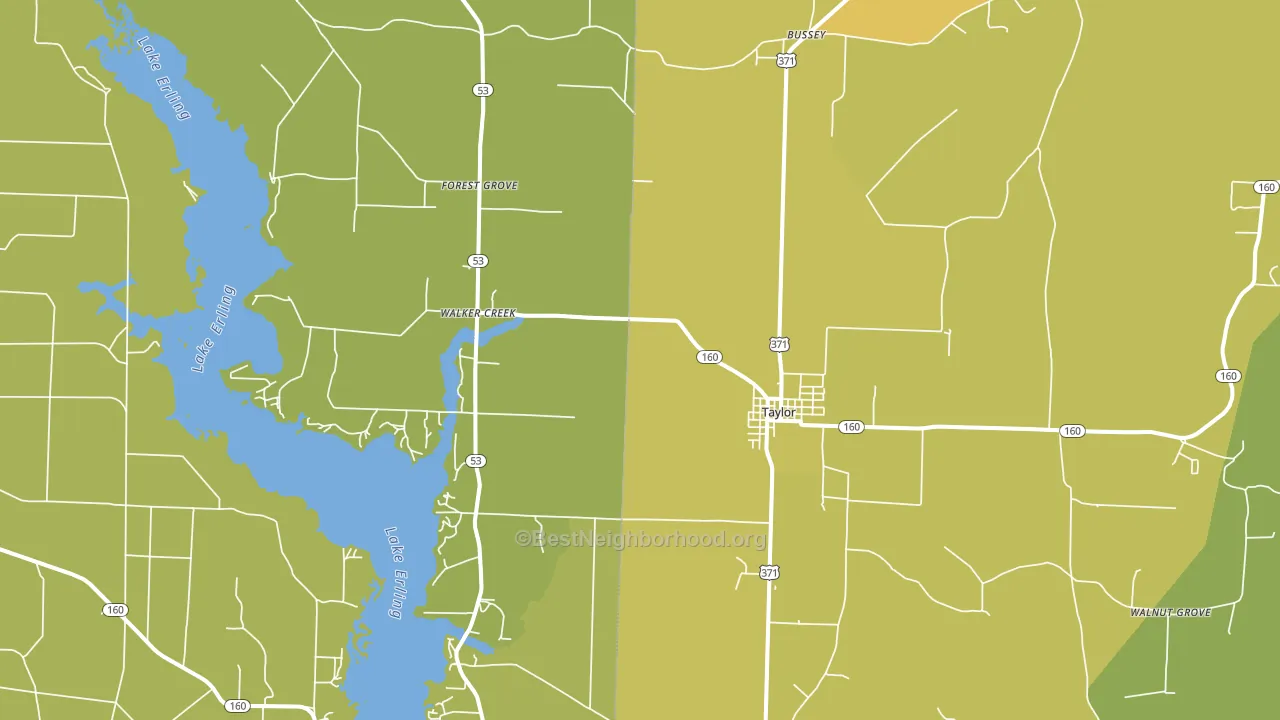 Taylor, AR block-group voter-turnout map