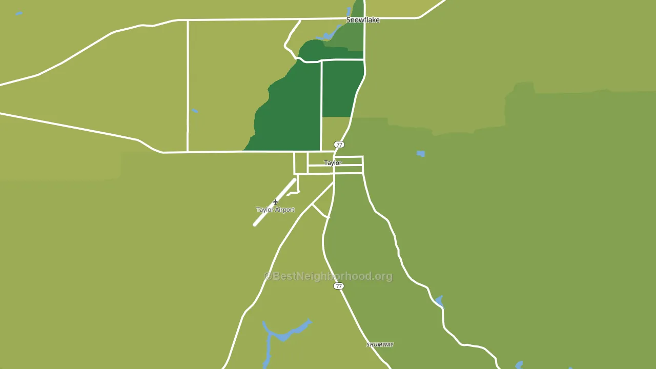 Taylor, AZ block-group voter-turnout map