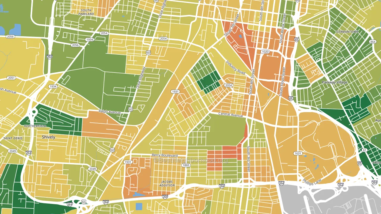 Taylor Berry, Louisville, KY block-group voter-turnout map