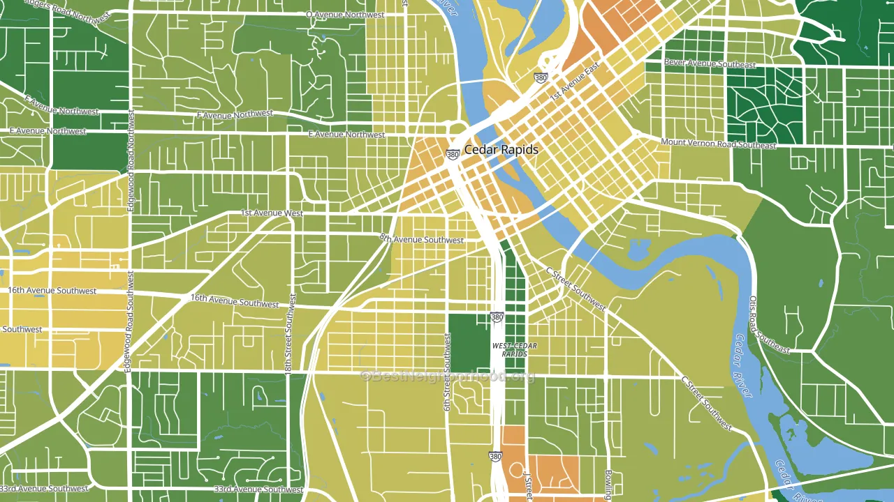 Taylor, Cedar Rapids, IA block-group voter-turnout map