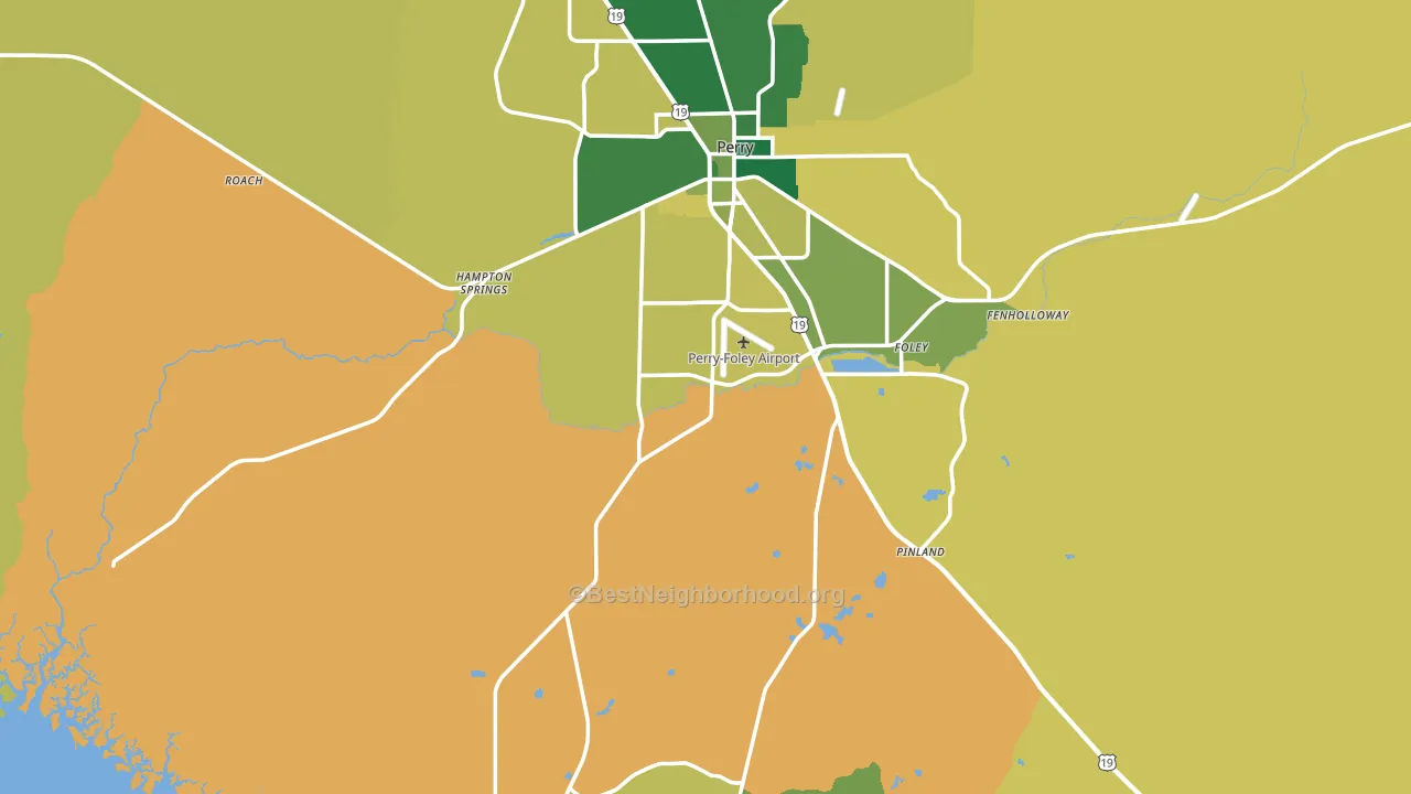 Taylor County, FL block-group voter-turnout map