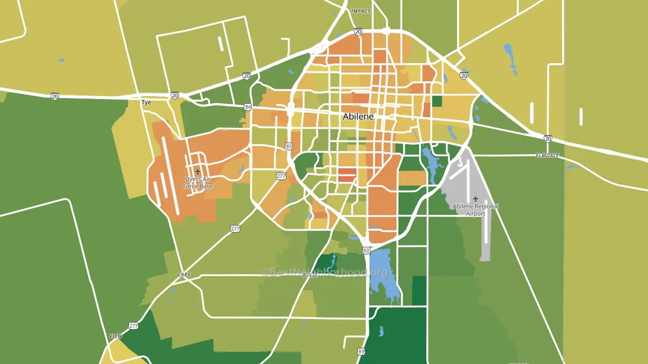 Taylor County, TX block-group voter-turnout map