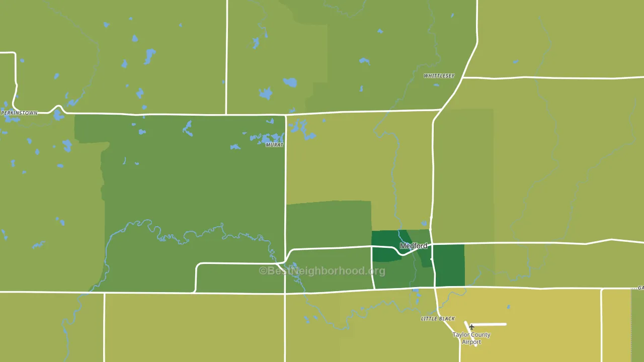 Taylor County, WI block-group voter-turnout map