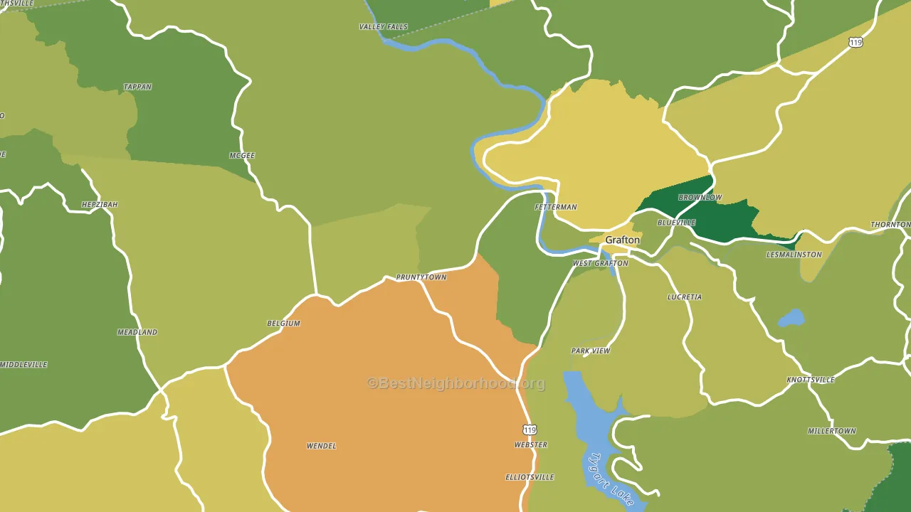 Taylor County, WV block-group voter-turnout map