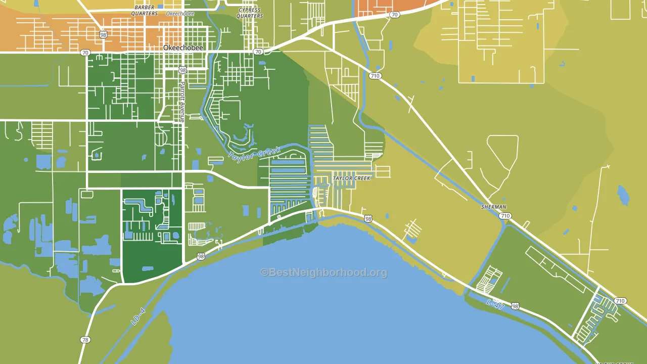 Taylor Creek, FL block-group voter-turnout map