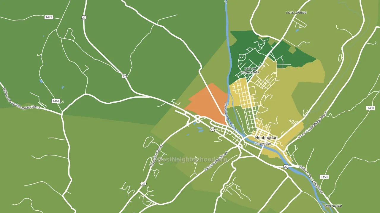 Taylor Highlands, PA block-group voter-turnout map