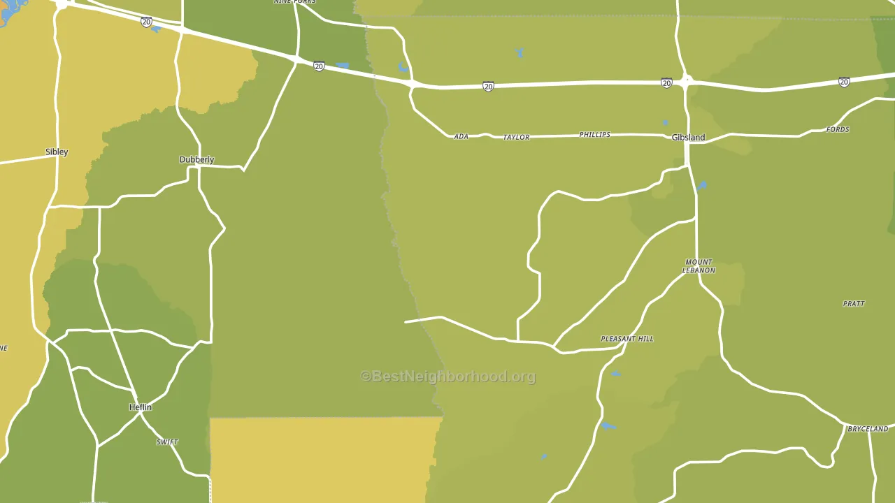 Taylor, LA block-group voter-turnout map